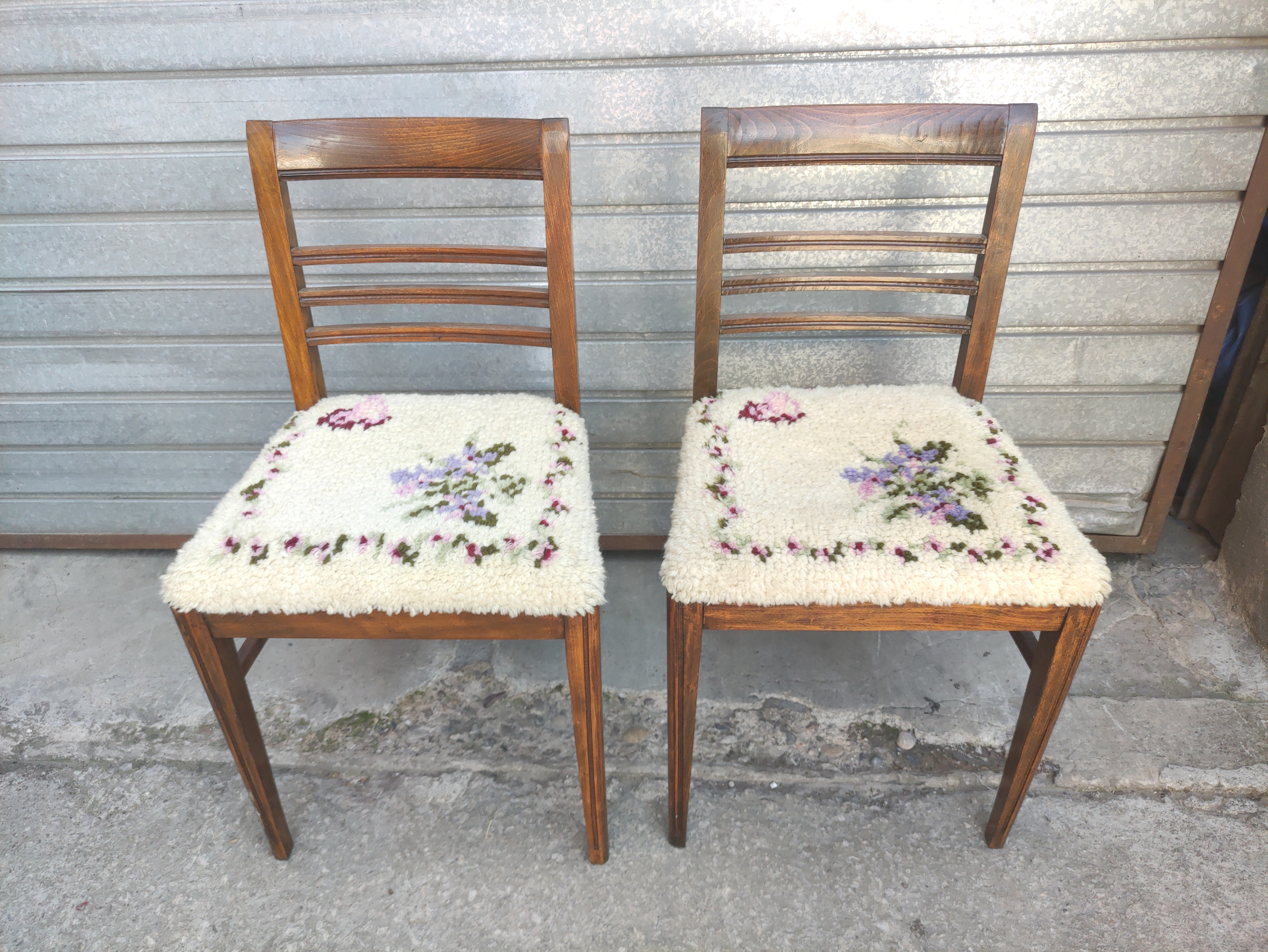 silla tejido lana madera 43-83x45x42 2u